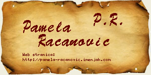 Pamela Račanović vizit kartica